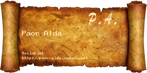 Paor Alda névjegykártya